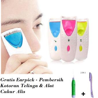 Lucky - Eyelash Genie - Pelentik Bulu Mata Elektrik - 1 Set + Gratis Flashlight LED Earpick - Pembersih Kotoran Telinga & Alat Cukur Alis - 1 Pcs