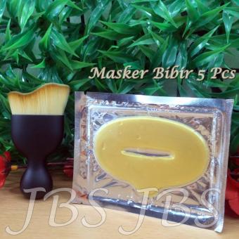 JBS Kuas Angel Foundation Accompany Forever Brush - Collagen Lip Mask - Masker Bibir 5 Pcs