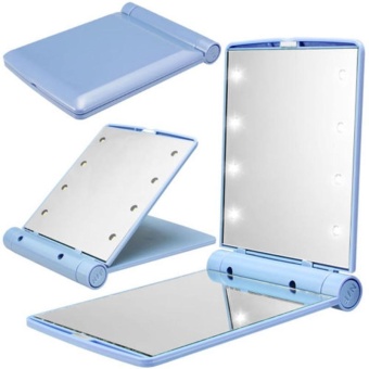 Ai Home LED Folding Compact Make up Cosmetic Mirror (Blue) - intl