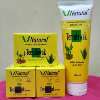 Paket Vnatural (Day Cream- Night Cream- Brighteningsoap- Serum Gel Vnatural)
