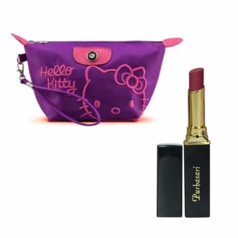 Purbasari Lipstick Color Matte 82 Free Alisha Tas Kosmetik Mini 204-Ungu