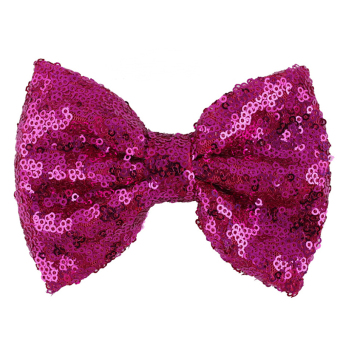 Velishy Sequins Bow Hair Clips for Costume Party Rose