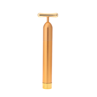 24K Gold Plated Vibration Facial Beauty Roller Massager Stick SkinRejuvenation Face Lifting Vibrating Bar