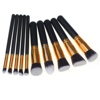 10PCS Cosmetic Makeup Brush Brushes Set Foundation Powder Eyeshadow Gold Free Shipping