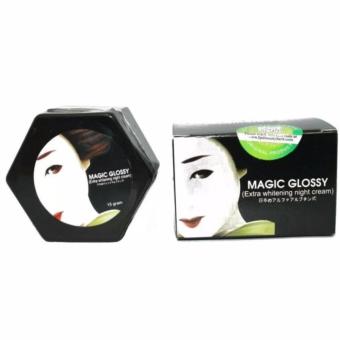 Magic Glossy Extra Whitening Night Cream Original - Cream Malam Magic Glossy FPD Beauty Herbal Night Cream