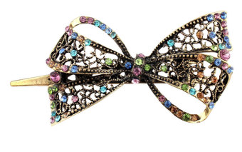 JIANGYUYAN Vintage Palace Style Crystal Rhinestone Butterfly Bowknot Fashion Hair Clips,Multicolor