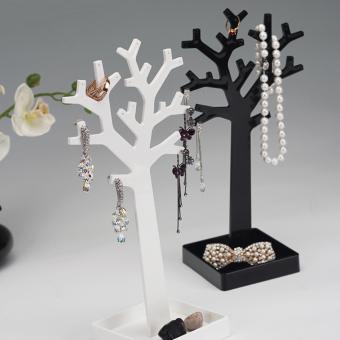 2 Color Fashion Storage Rack Necklace Bracelet Jewelry Display Box Cute Small Tree For Earring Storage - White - intl