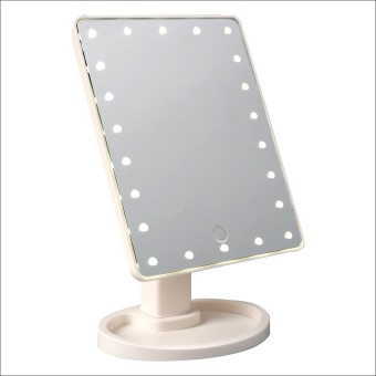 Ajusen 360 Degree Rotation Touch Screen Make Up Mirror Cosmetic Folding Portable Compact Pocket With 22 LED Lights Makeup Tool - intl