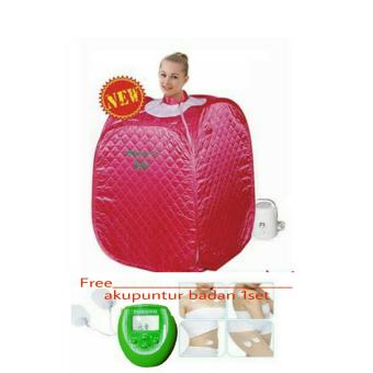 HLJ Steam Sauna Spa Portable Beauty Spa Free Slimming massager(Akupuntur Badan) - Pink Tua