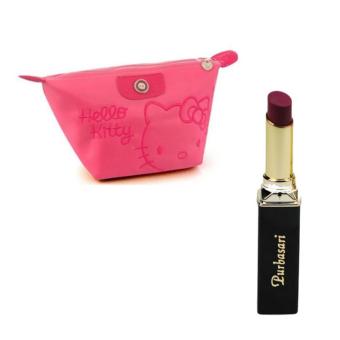 Purbasari Lipstick Color Matte 91 Free Alisha Tas Kosmetik Mini 203-Merah