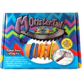 Monster Tail Rubber Band Crafting Kit Rainbow Loom Style with 600pcs Silicone Bands - Intl