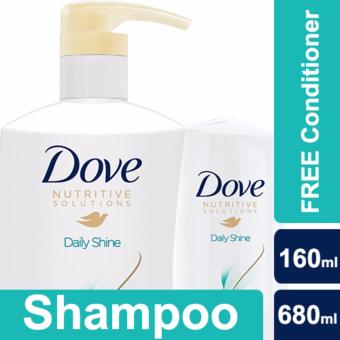 Dove Daily Shine Shampoo 680ml FREE Conditioner 160ml