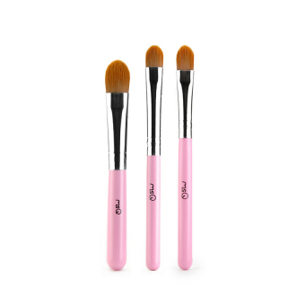 MSQ 3pcs Pro Makeup Brush Set Short Pink Eye shadow Lip Brushes Kit - intl