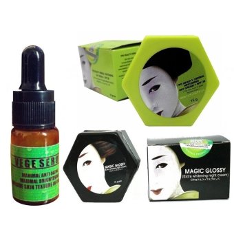 FPD Magic Glossy - Paket Day Cream Night Cream & Serum - FPD Beauty Herb - 1 Paket