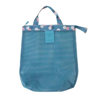 Ai Home Travel Cosmetic Makeup Wash Bag Mesh Storage Bag Beach Handbag (Blue) - intl