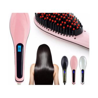 Electric Straight Beauty Hair Comb / Sisir Pijat Elektrik - Pink
