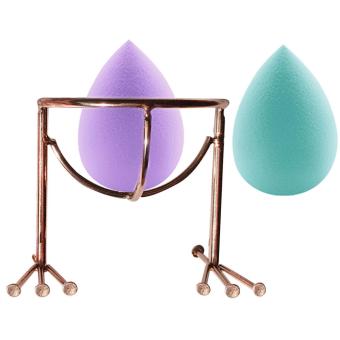Portable Latex Water Droplet Shape Cosmetics Powder Puff Makeup Blender Foundation Puff with Cute Chicks Style Feet Makeup Powder Puff Display Drying Stand Holder Rack Rose-gold - intl