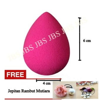 JBS Spon Beauty Blender - 1 Pcs - Multi colour + Jepitan Rambut Mutiara