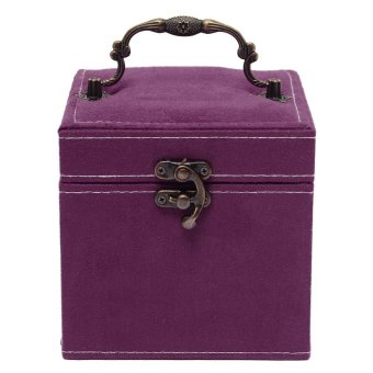 Five Star Store Cube Ring Necklace Bracelet Jewellery Display Storage Vintage Box Case Organiser Purple New - intl