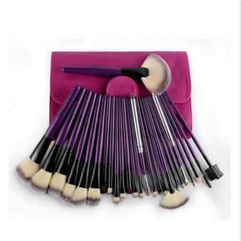 MSQ 24 Pieces Persian Wool Brush Professional Makeup Brush Sets PU Brushes Package Makeup Artist Special Makeup Tool Brush(Purple)