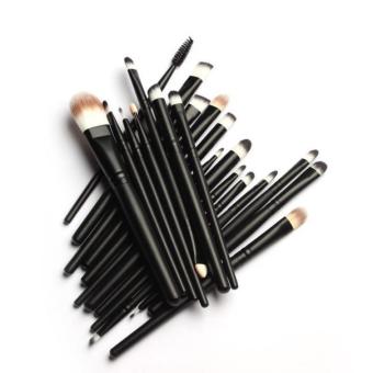 20PCS Makeup Brush Set Dotting Cosmetic Tools Shadow Pen Eyeliner Brush+1 PC Foundation Puff Sponges - intl