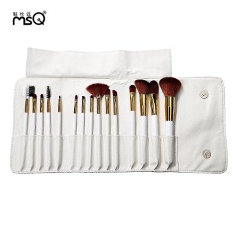 MSQ 15pcs Professional Rome Style Print Makeup Brushes Set with Storage Bag (White) - intl