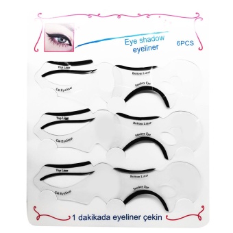 V SHOW 6 Pcs Eyeliner Smoky Makeup Guide Quick Cat Eye Liner EyeShadowtemplate Stencil Mold Card Tool - intl