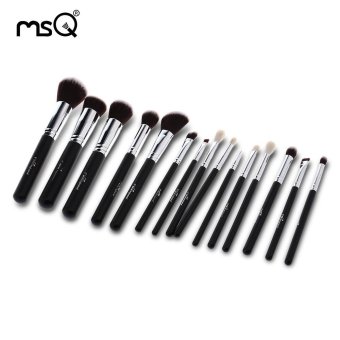 MSQ 15pcs Rose Gold Makeup Brushes Set with Storage Bag - intl