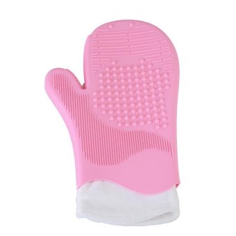 LALANG Cosmetic Brush Washing Glove Silicone Makeup Brush Cleaning Glove Cleaner (Pink) - intl