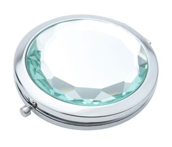 JIANGYUYAN Stainless Travel Compact Pocket Crystal Folding Makeup Mirror, Mintcream