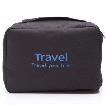 Travel Your Life Cosmetic Bag Travel Toiletries Makeup Pouch - Hitam