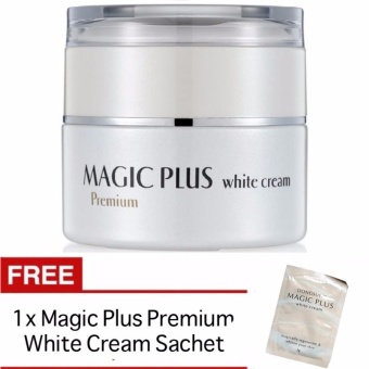 Magic Plus White Cream Premium 35 gr Krim Pemutih Wajah Original Korea Asli Aman Kulit Halus Lembut Kencang Cerah Segar Alami Menyamarkan Noda dan Flek Hitam FREE 1 Sachet Magic Plus White Cream