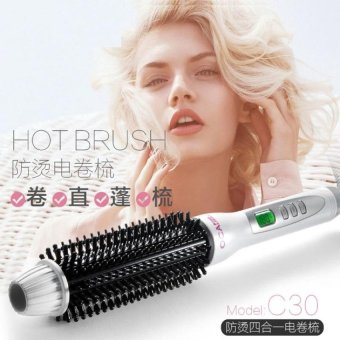 Unique Fantastic 2-In-1 22mm Comb Hair Straightener Curling IronMultifunctional Fast Rotating Ceramic Electric Straightening BrushNew Styling Curler Curling Iron Hair Comb Roll Corn Waver RollerCurler - intl