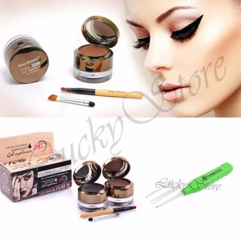 Lucky Kiss Beauty Waterproof Gel Eyeliner + Eyebrow 2 in 1 - 1 Pcs + Flashlight Earpick - 1 Pcs