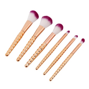 Ai Home 6pcs Unicorn Thread Makeup Cosmetic Brushes Set (Gold) - intl