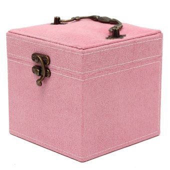 Five Star Store Cube Ring Necklace Bracelet Jewellery Display Storage Vintage Box Case Organiser Pink New - intl