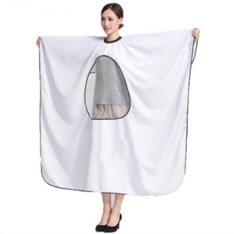 Ai Home Hair Cut Barber Cover Cloth Hairdressing Barbers Cape Play Phone View Window (White) - intl
