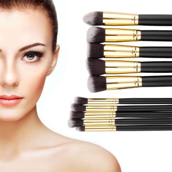 Allwin 10pcs Makeup Brushes Set Cosmetic Eyeshadow Face Powder Foundation Lip Brush
