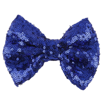 Velishy Sequins Bow Hair Clips for Costume Party Royal