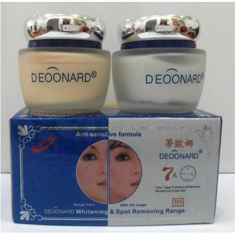 Deoonard Blue 7 Days Whitening & Spot Removing Range Paket Perawatan Wajah Cream Siang Malam