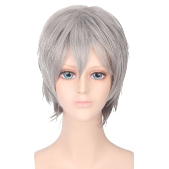 Men Boy Cool Fashion Short Cosplay Hair Wig for Cosplay Costume Masquerade Party Halloween Grey - intl