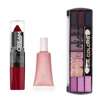 La Colors Lipstick Cream Exquisite - Eyeshadow Day To Night Daybreak - ELF Shimmering Pink Lemonade