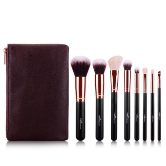 MSQ 8/12PCS Foundation Makeup Brushes Professional Goat Hair Makeup Brushes High Quality Makeup Brushes Natural Hair For Beauty(Brown)