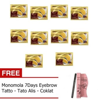 Collagen Crystal Eye Mask - Masker Mata - 10 Pcs + Gratis Monomola 7Days Eyebrow Tatto - Tato Alis - Coklat