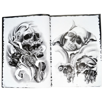 Velishy Tattoo Book Skull Design Sketch Flash A4 76 Pages