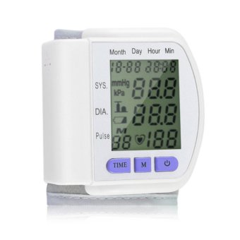 Ajusen 1pc Health Care Portable Home Automatic Lcd Display Digital Wrist Cuff Blood Pressure Monitor & Heart Beat Meter - intl