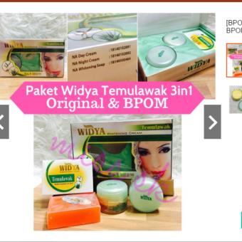 [BPOM] Paket Cream Widya 3 In 1 BPOM Temulawak Whitening Cream 1Paket Komplit