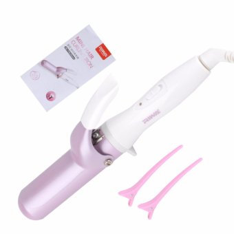 Portable Fast Heating Mini Hair Curling Iron Tourmaline Ceramic Hair Curler (Pink) - intl