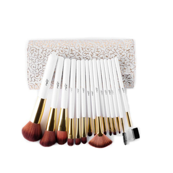15 pieces MSQ. soft nylon hair makeup brush set cosmetic beauty brush set of tools with soft PU Case - Intl