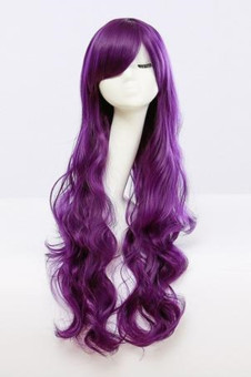 Anime Elegant curl wig-Halloween special edition-purple - intl